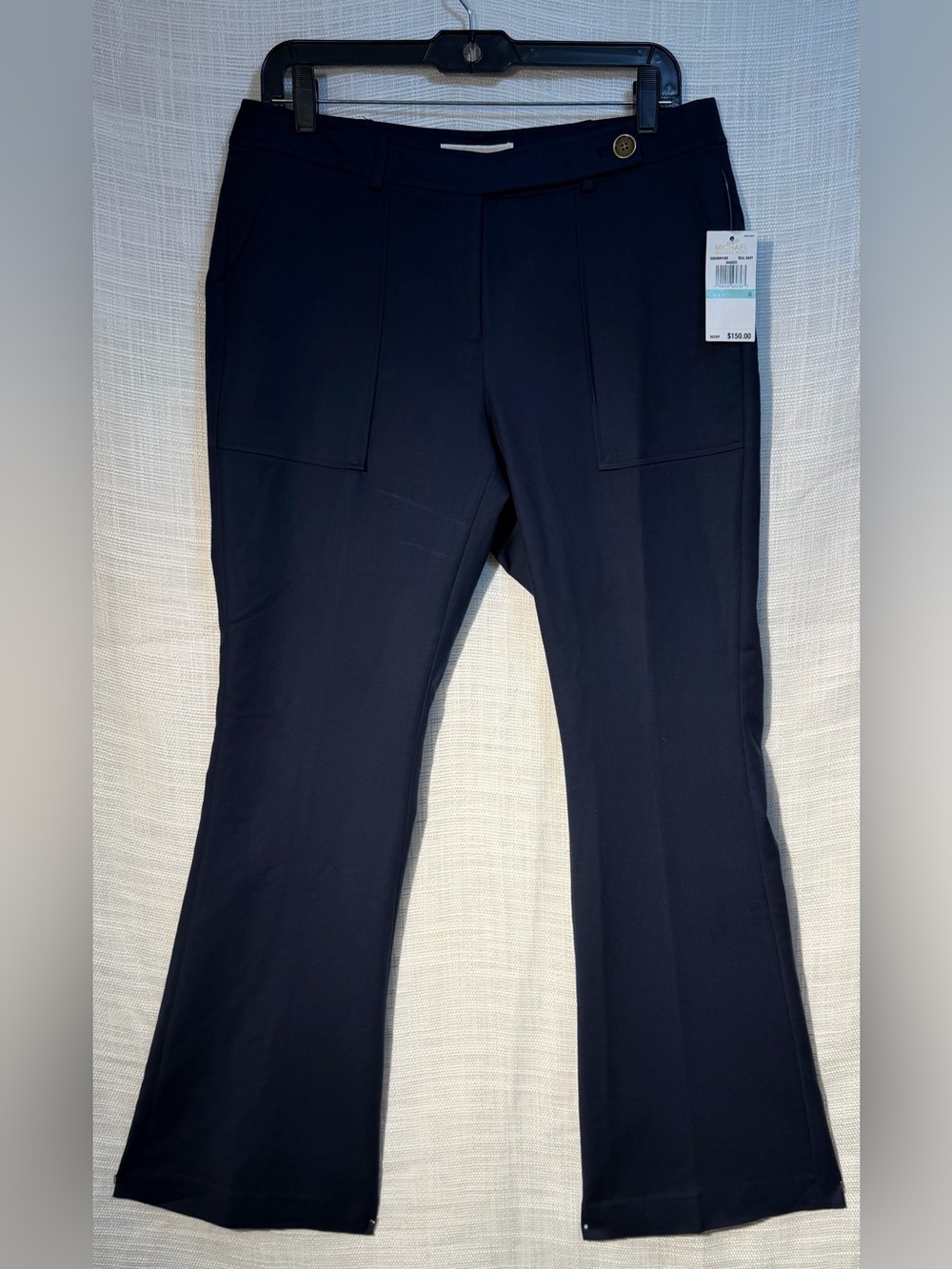 Michael Kors Basics Wide Leg Dressy Career Trousers Pants Size 8 Navy Blue  NEW!